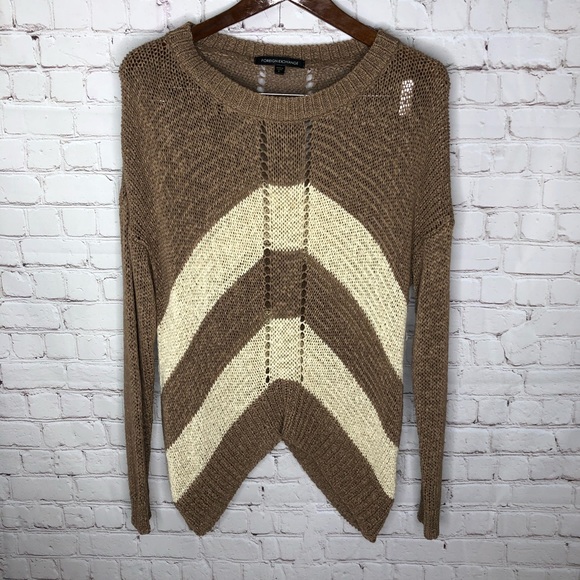 Foreign Exchange Open Knit Boho Oversized Slouchy Sweater - Picture 2 of 5